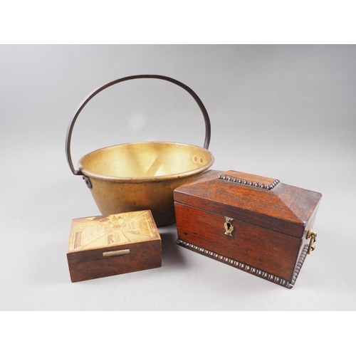 156 - A 19th century rosewood tea caddy, 8