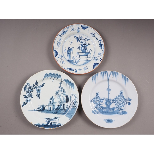 2 - Four 18th century Delft tiles, all approximately 5