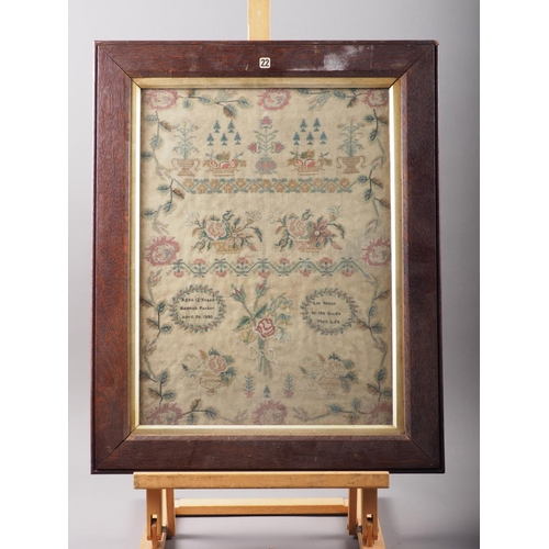 206 - An early 19th century needlepoint sampler with 