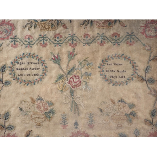 206 - An early 19th century needlepoint sampler with 