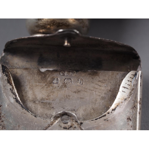 323 - A silver card case with engraved scrolled decoration, a silver cheroot holder, two stamp holders and... 