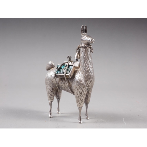 348 - A white metal model of a llama, stamped 950