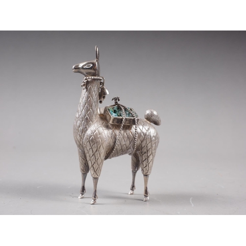 348 - A white metal model of a llama, stamped 950