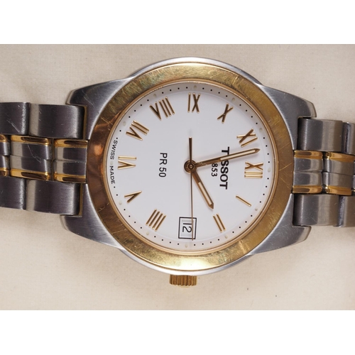 409 - A gentleman's Tissot PR-50 stainless steel quartz wristwatch, in original box, including purchase re... 