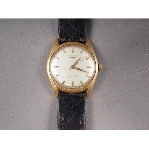 410 - A gentleman's 18ct gold cased Longines wristwatch with manual wind movement numbered 10365277, silve... 