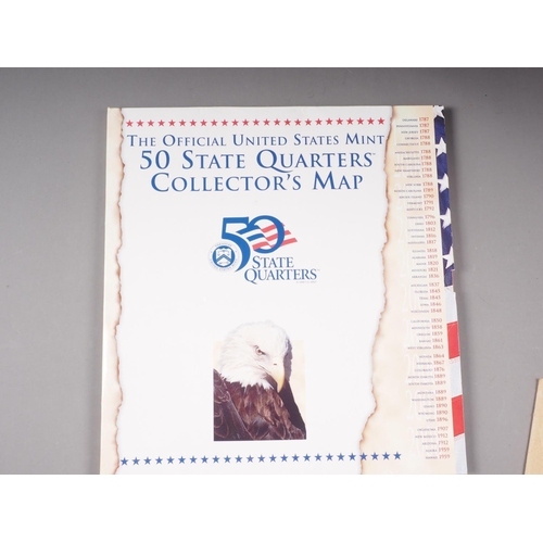 441 - The Official United States Mint 50 State Quarters Collectors Map, complete with seven additional qua... 