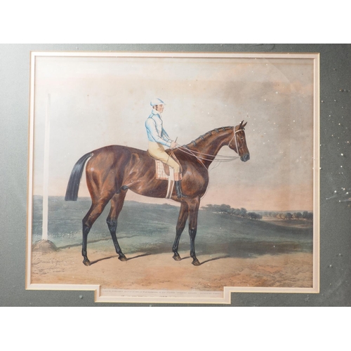 474 - Two 19th century coloured aquatints, racehorses, in gilt frames