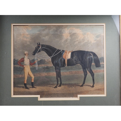 474 - Two 19th century coloured aquatints, racehorses, in gilt frames