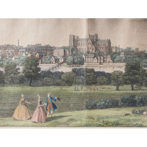 483 - An 18th century colour print view of 