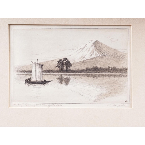 487 - K Hayashi: Five signed etchings, 