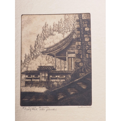 487 - K Hayashi: Five signed etchings, 