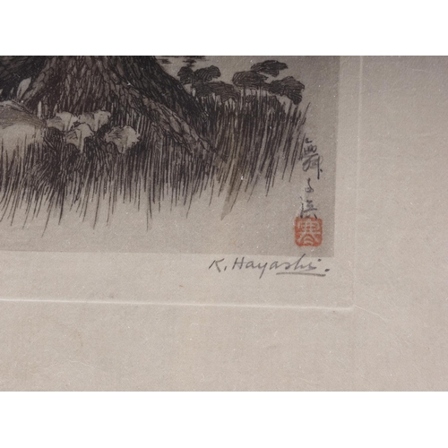 487 - K Hayashi: Five signed etchings, 