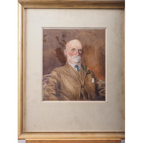 504 - John Harvey: watercolours, a pair of early 20th century portraits of unknown gentlemen, 9 1/2