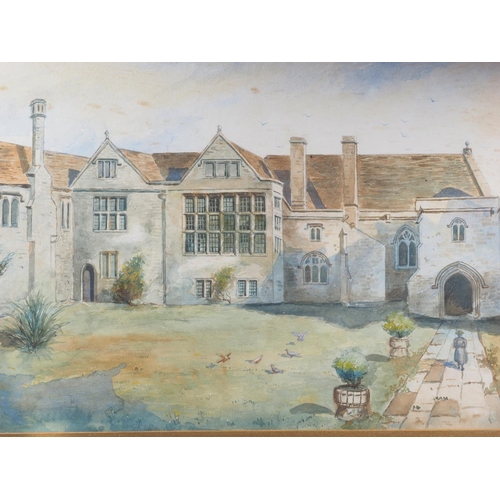 512 - A watercolour of a Tudor house, 9 1/4