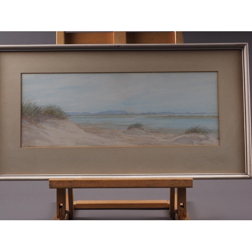 513 - L G Linnel: watercolours, coastal scene with sand dunes, 6 1/4