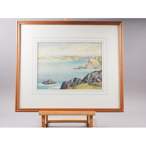 517 - John Hale: watercolours, Cornish coastal scene, 10 1/4