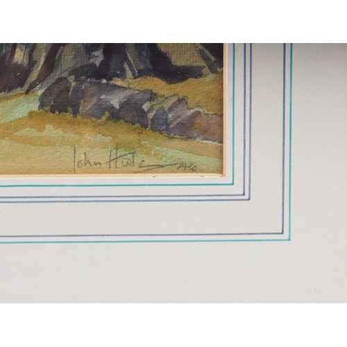 517 - John Hale: watercolours, Cornish coastal scene, 10 1/4