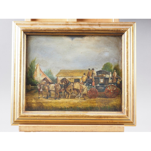 534 - English mid 19th century Naïve school: oil on board, 