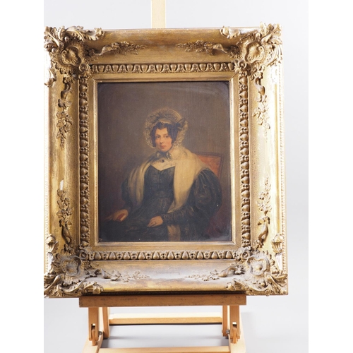 536 - English School: A pair of 19th century oil on boards, said to be Jane Bridges and George Bridges, bo... 