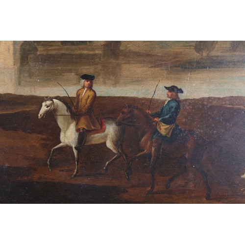 530 - An 18th century style oil on oak panel, William Stone Esq of Stonebridge Sussex, 22