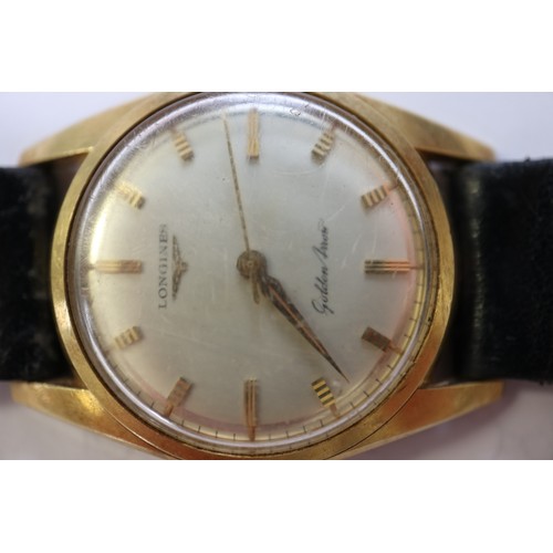 410 - A gentleman's 18ct gold cased Longines wristwatch with manual wind movement numbered 10365277, silve... 