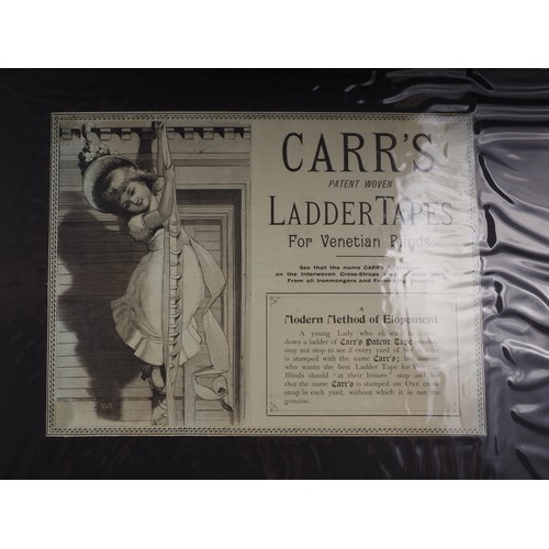 284 - A folio of Carr's Ladder Tapes, and related adverts c1900-1930