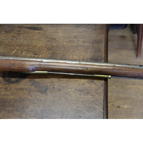 194 - A percussion cap musket with hardwood stock, barrel 54 3/4