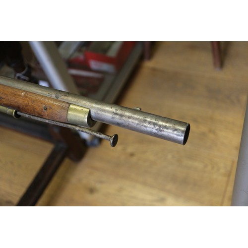 194 - A percussion cap musket with hardwood stock, barrel 54 3/4