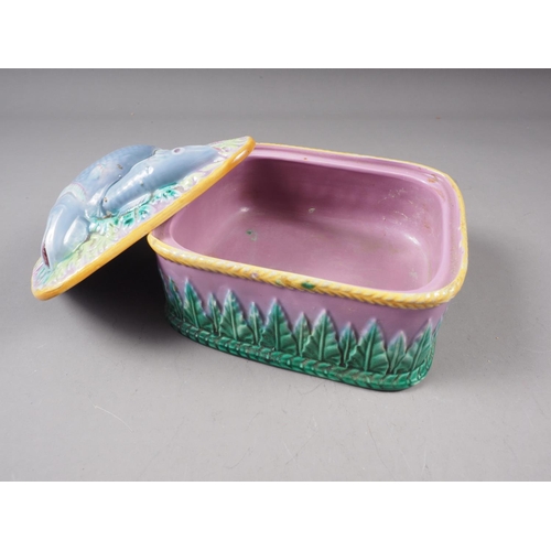 12 - A George Jones Majolica sardine dish and cover, 6