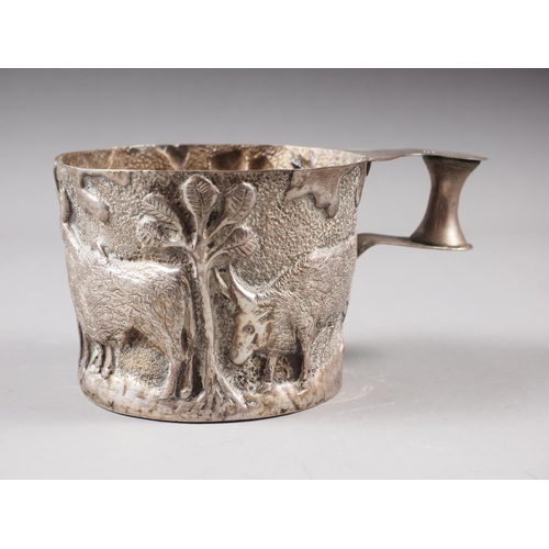 133 - A hand-made silver plated replica Minoan mug with 