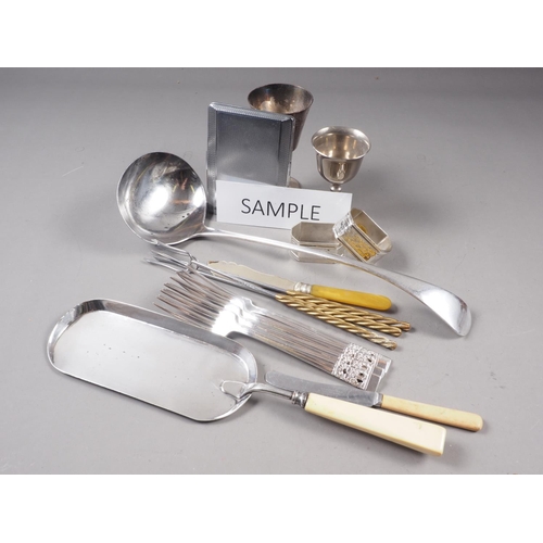 136 - A Community Plate part table canteen, three silver napkin rings and other silver plated flatware, et... 