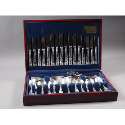 138 - A fifty-eight piece canteen of Viners King's pattern cutlery, in mahogany case