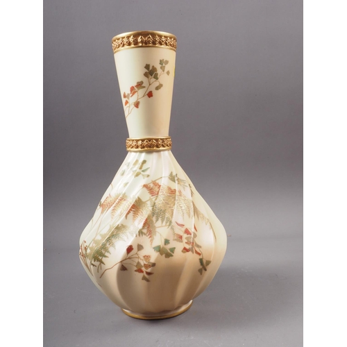 5 - A Royal Worcester blush ivory vase with fern decoration, 11