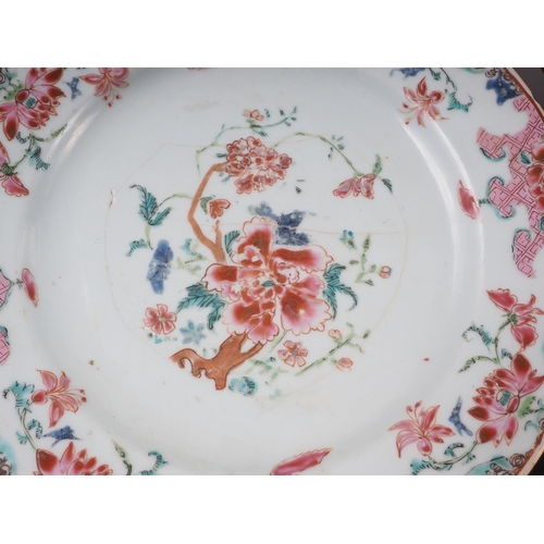 56 - A pair of Chinese plates with floral decoration, 9