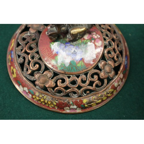 62 - A cloisonne enamel censer and cover, 8