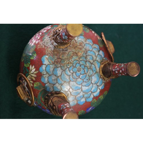 62 - A cloisonne enamel censer and cover, 8