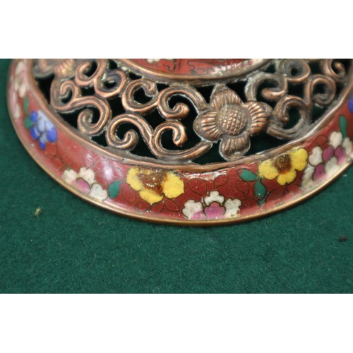 62 - A cloisonne enamel censer and cover, 8