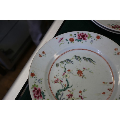 56 - A pair of Chinese plates with floral decoration, 9