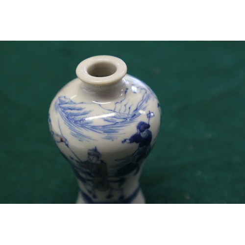 51 - A Chinese blue and white porcelain vase, decorated farmers and warriors, four-character mark to base... 