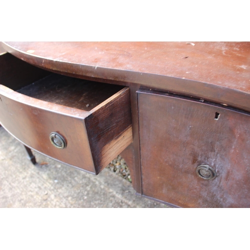 632 - An oak refectory style table, on panel end supports, by Webber of Croydon, 66