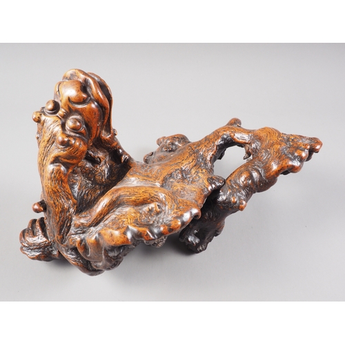 147 - A Chinese carved root, formed as a dragon, 15