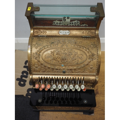 152 - An early 20th century National Cash Register, brass number F6621183255H (working order)