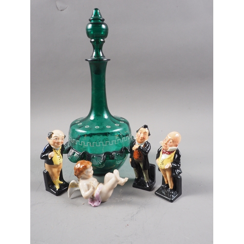 20 - A set of three Doulton figures, characters from Dickens, Pickwick, Pecksniff and Micawber (damages),... 