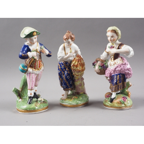 4 - Three Continental Derby style figures, various