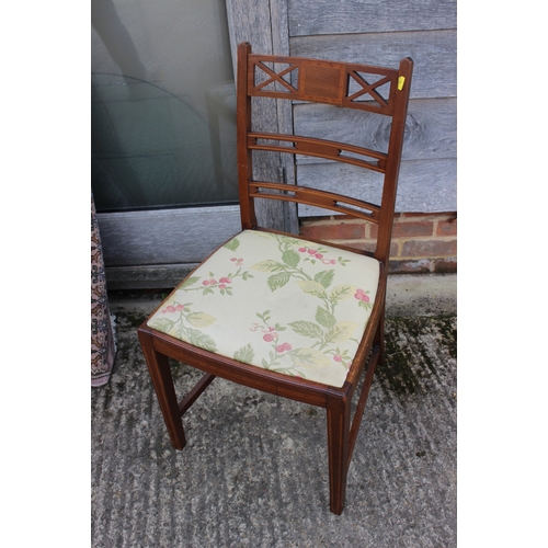 601 - An Edwardian mahogany and inlaid side chair, a cameo back side chair and a Victorian walnut side cha... 