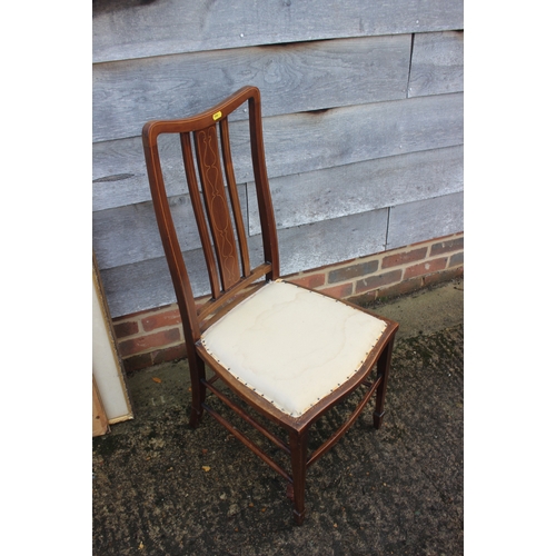 629 - A Lloyd Loom white painted chair and an Edwardian inlaid side chair