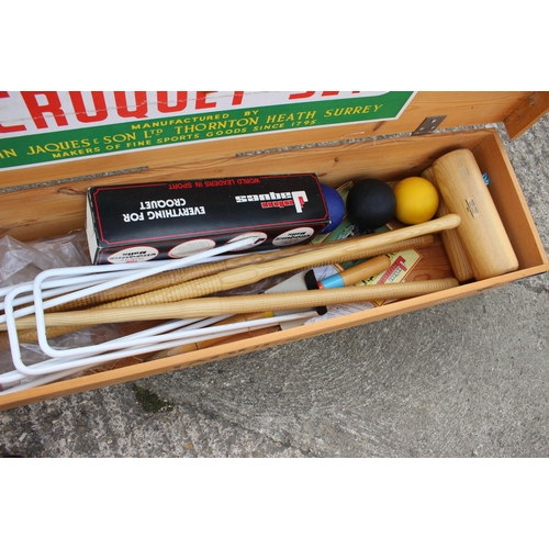 693 - A Jaques croquet set, in case