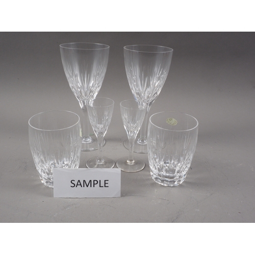 86 - A set of six Stuart Crystal red wine glasses, another similar set of white wines, liqueurs and tumbl... 