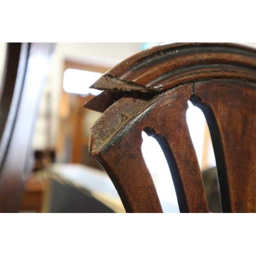 542 - A Sheraton mahogany carver chair for restoration