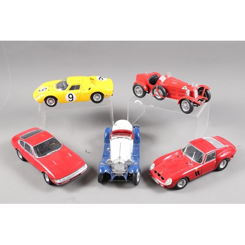 235 - A Kyosho die-cast 1/18 scale model of a Ferrari 365 GTB/4, a similar Burego model of an Alfa Romeo 2... 